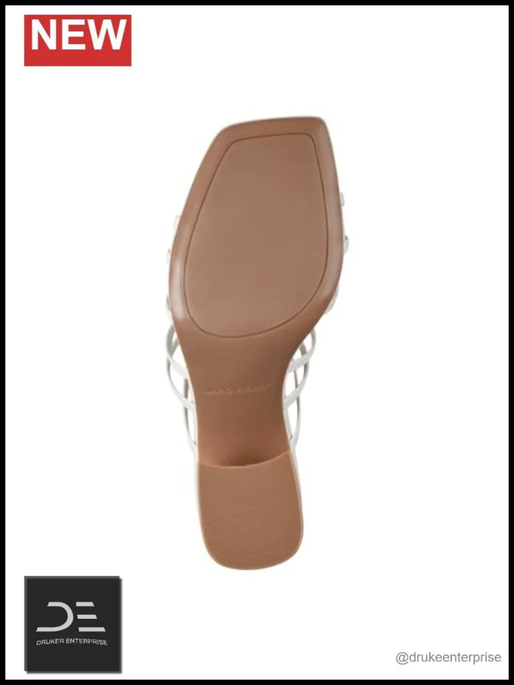 Marc Fisher Gabber Heeled Sandals Square Toe Block Heel Faux Leather